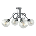 Πλαφονιέρα οροφής EVIE 4xE27/60W/230V ανθρακί/διαφανής