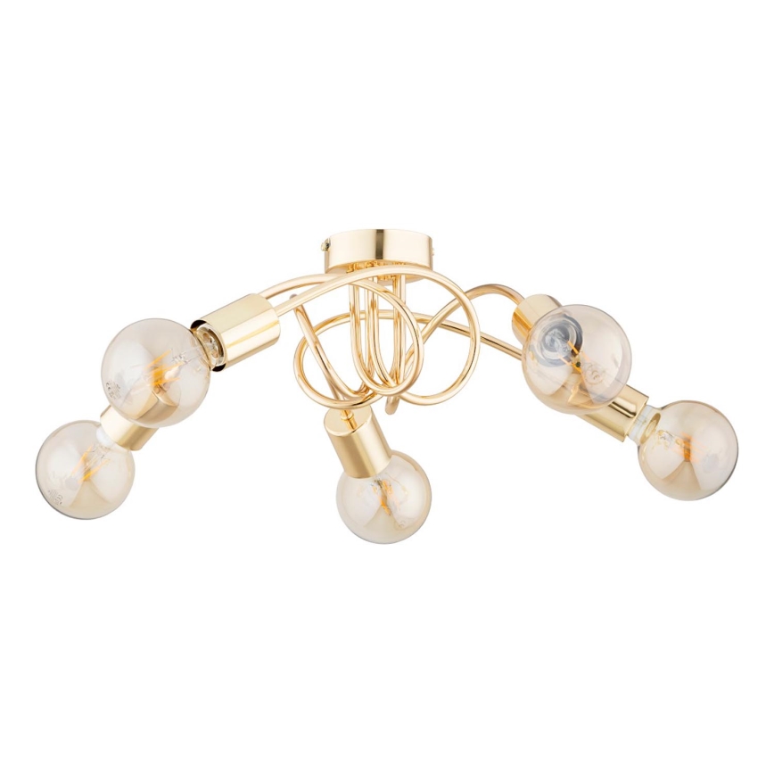 Πλαφονιέρα οροφής FARTA 5xE27/15W/230V χρυσαφί