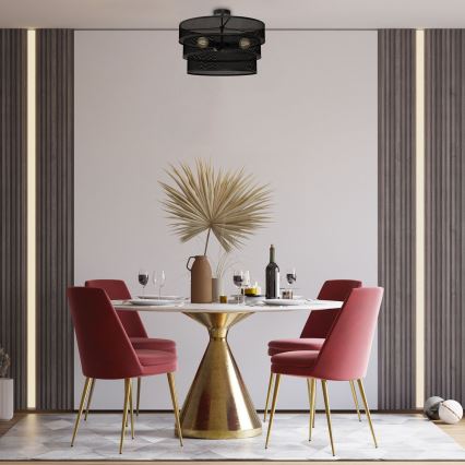 Πλαφονιέρα οροφής  GLUM 3xE27/60W/230V μαύρο