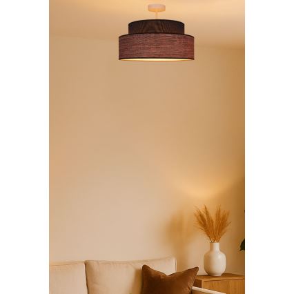 Πλαφονιέρα οροφής GRACE 1xE27/60W/230V διάμετρος 40 cm καφέ/μπεζ