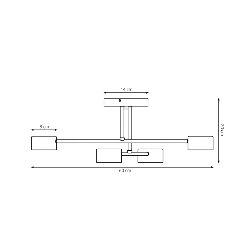 Πλαφονιέρα οροφής HALO 4xGX53/10W/230V μαύρο