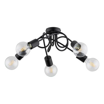 Πλαφονιέρα οροφής INTER 5xE27/15W/230V μαύρο