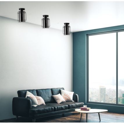 Πλαφονιέρα οροφής JONERA 1xE27/40W/230V μαύρο