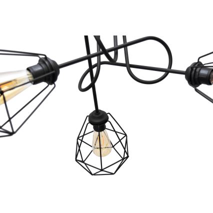 Πλαφονιέρα οροφής KARO 3xE27/15W/230V μαύρο