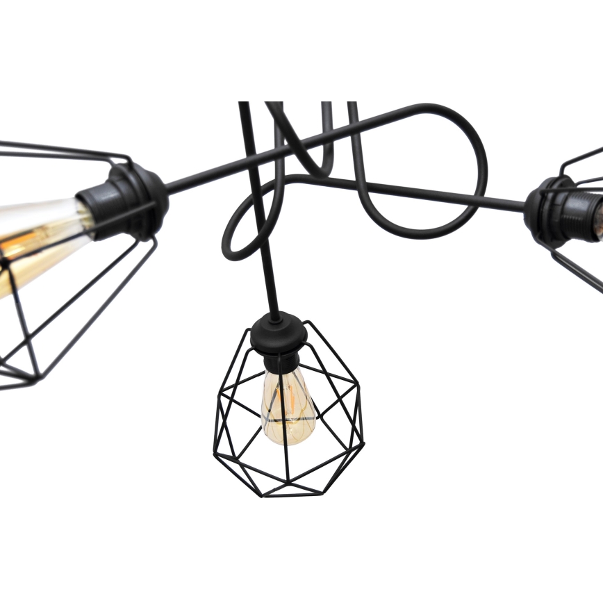 Πλαφονιέρα οροφής KARO 3xE27/15W/230V μαύρο