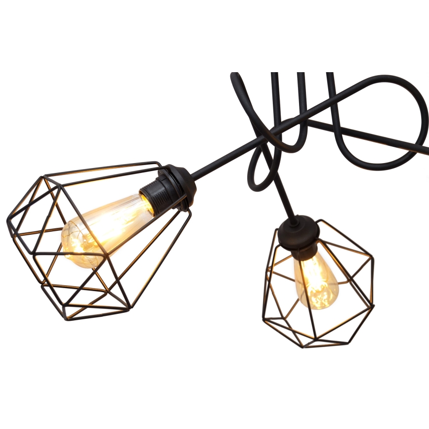 Πλαφονιέρα οροφής KARO 3xE27/15W/230V μαύρο