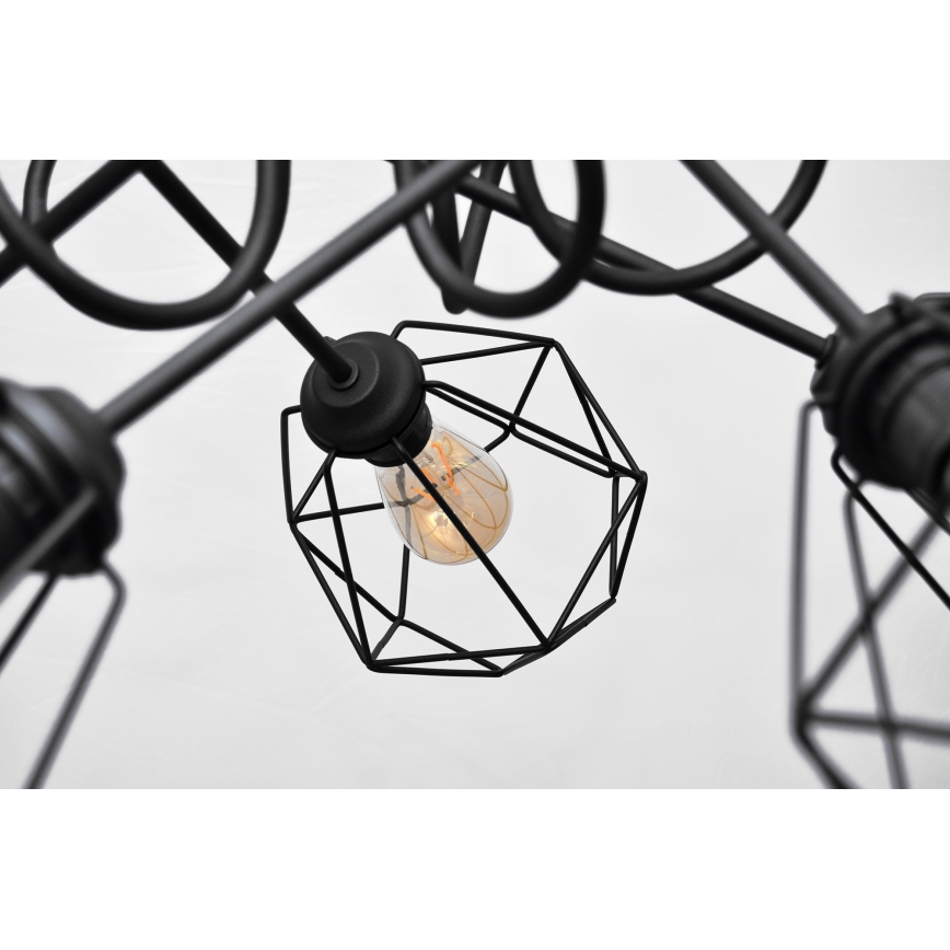 Πλαφονιέρα οροφής KARO 5xE27/15W/230V μαύρο