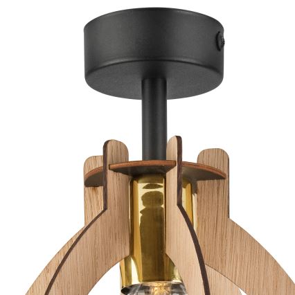 Πλαφονιέρα οροφής LANDO 1xE27/15W/230V διάμετρος 21 cm δρυς