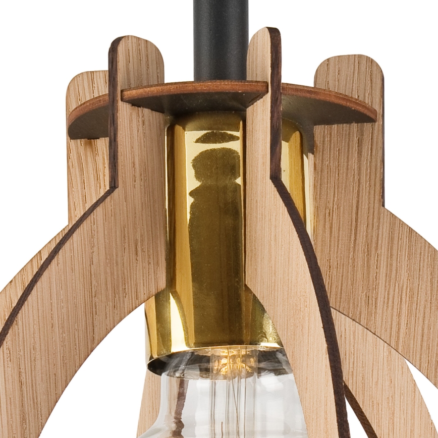 Πλαφονιέρα οροφής LANDO 1xE27/15W/230V διάμετρος 21 cm δρυς