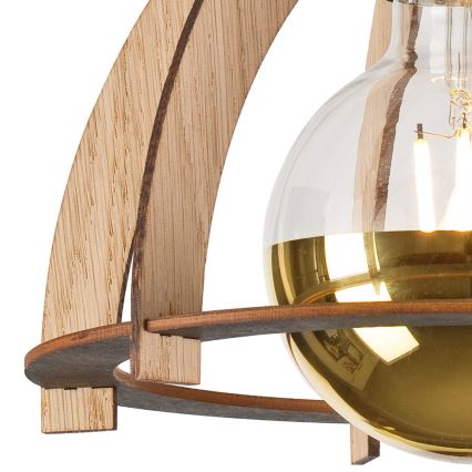 Πλαφονιέρα οροφής LANDO 1xE27/15W/230V διάμετρος 21 cm δρυς