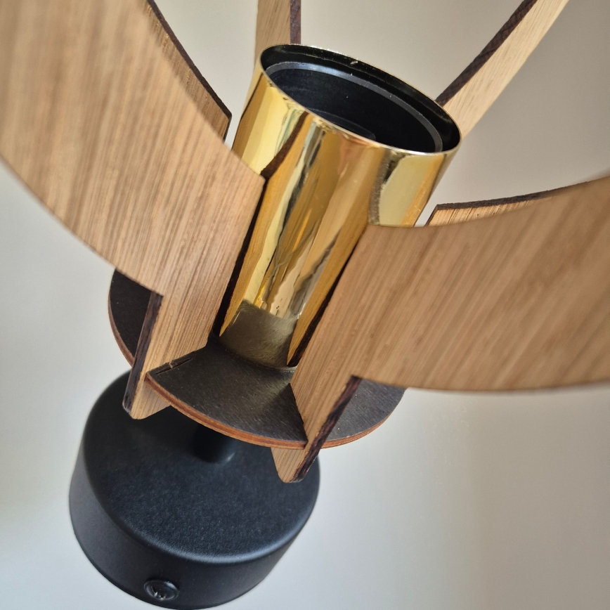 Πλαφονιέρα οροφής LANDO 1xE27/15W/230V διάμετρος 21 cm δρυς