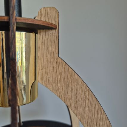 Πλαφονιέρα οροφής LANDO 1xE27/15W/230V διάμετρος 21 cm δρυς