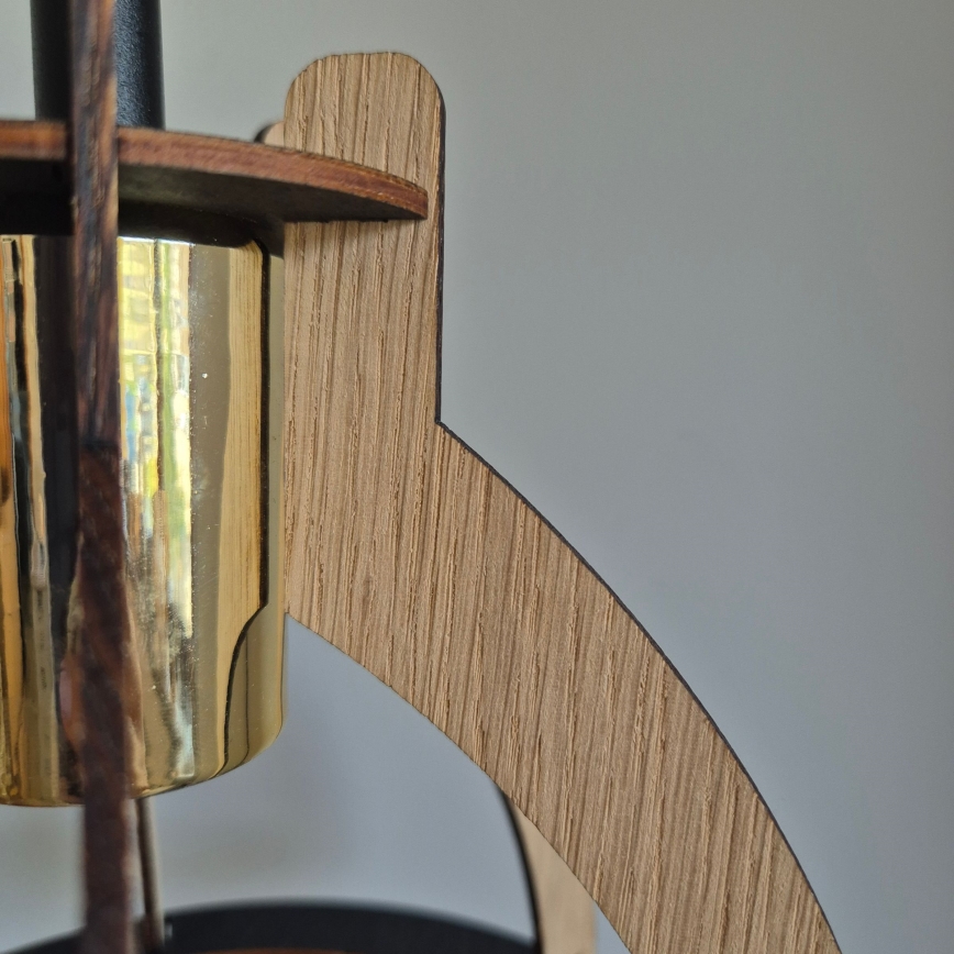 Πλαφονιέρα οροφής LANDO 1xE27/15W/230V διάμετρος 21 cm δρυς