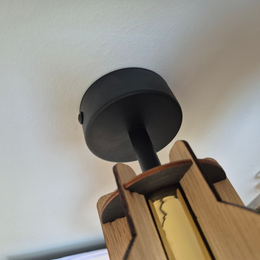 Πλαφονιέρα οροφής LANDO 1xE27/15W/230V διάμετρος 21 cm δρυς