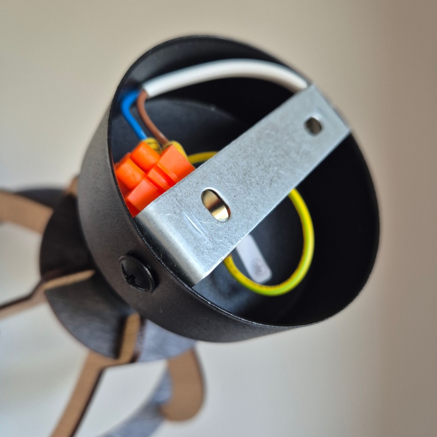 Πλαφονιέρα οροφής LANDO 1xE27/15W/230V διάμετρος 21 cm δρυς