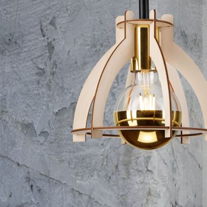 Πλαφονιέρα οροφής LANDO 1xE27/15W/230V διάμετρος 21 cm οξιά