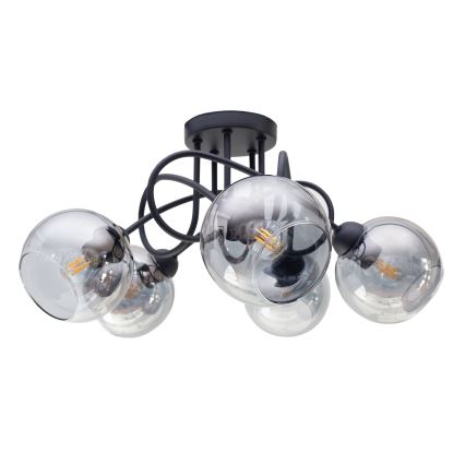 Πλαφονιέρα οροφής LATIL 5xE27/60W/230V μαύρο