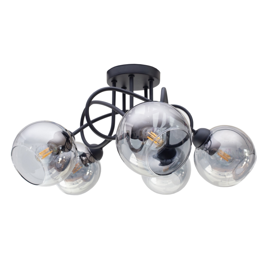 Πλαφονιέρα οροφής LATIL 5xE27/60W/230V μαύρο