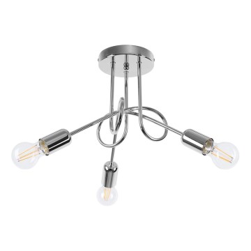 Πλαφονιέρα οροφής LOOP 3xE27/15W/230V γυαλιστερό χρώμιο