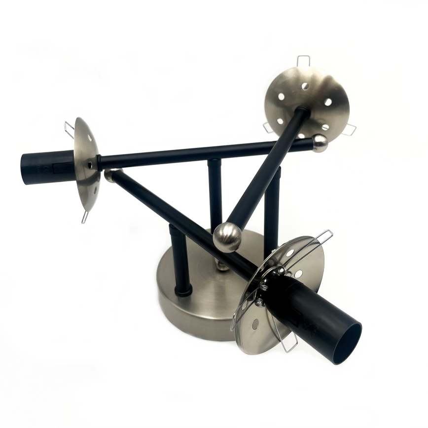 Πλαφονιέρα οροφής MALENA 3xE14/5W/230V μαύρο/φιμέ