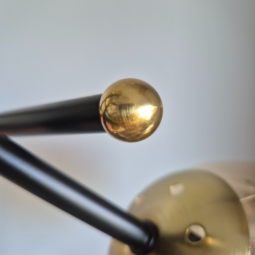 Πλαφονιέρα οροφής MALENA 3xE14/5W/230V χρυσό/μαύρο/φιμέ μπεζ