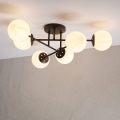 Πλαφονιέρα οροφής MALENA 6xE14/5W/230V καφέ/λευκό