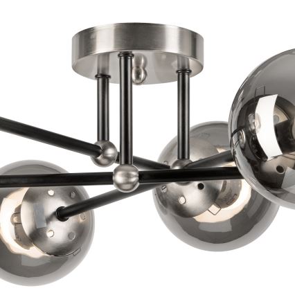 Πλαφονιέρα οροφής MALENA 6xE14/5W/230V ματ χρώμιο/φιμέ