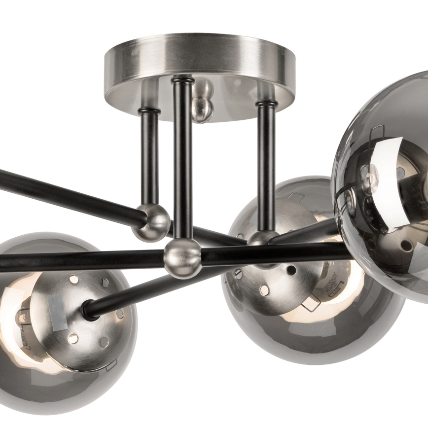 Πλαφονιέρα οροφής MALENA 6xE14/5W/230V ματ χρώμιο/φιμέ