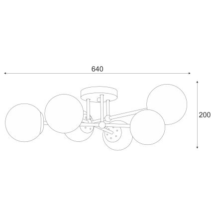 Πλαφονιέρα οροφής MALENA 6xE14/5W/230V ματ χρώμιο/φιμέ