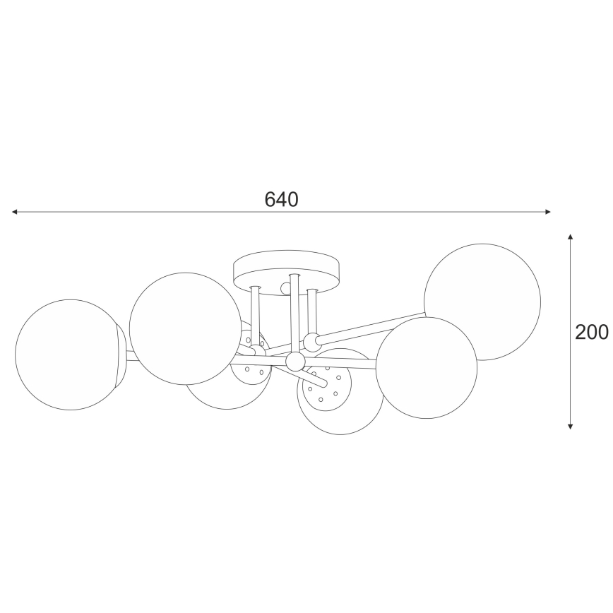 Πλαφονιέρα οροφής MALENA 6xE14/5W/230V ματ χρώμιο/φιμέ