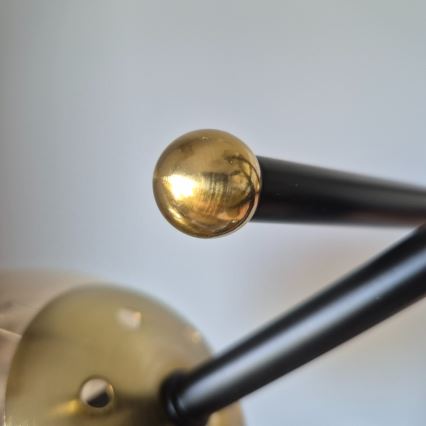 Πλαφονιέρα οροφής MALENA 6xE14/5W/230V χρυσό/μαύρο/φιμέ μπεζ