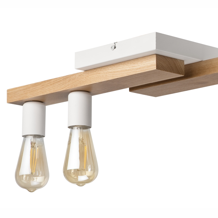 Πλαφονιέρα οροφής MATTE 2xE27/15W/230V + 3xG9/5W/230V λευκό/δρυς