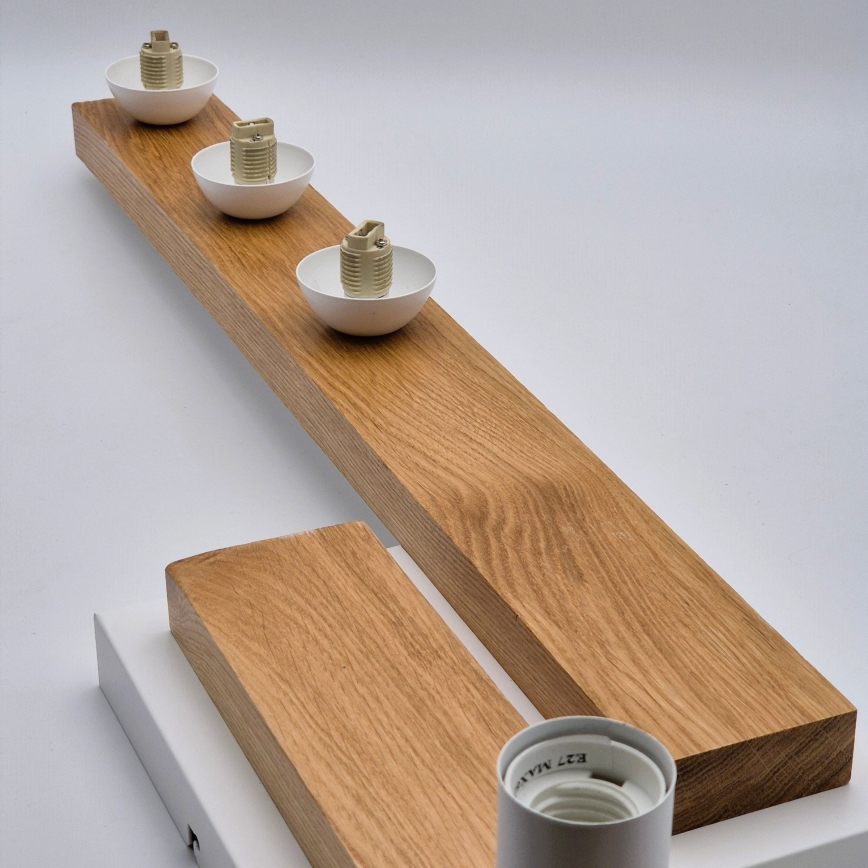 Πλαφονιέρα οροφής MATTE 2xE27/15W/230V + 3xG9/5W/230V λευκό/δρυς