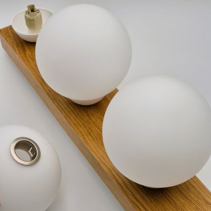 Πλαφονιέρα οροφής MATTE 2xE27/15W/230V + 3xG9/5W/230V λευκό/δρυς