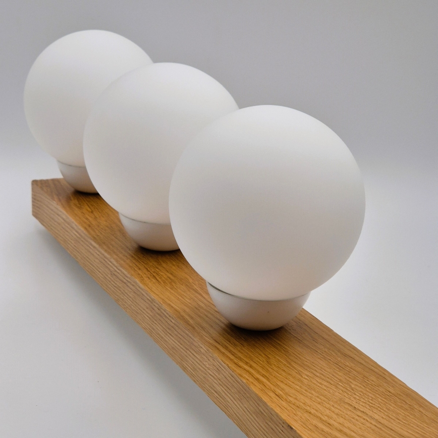 Πλαφονιέρα οροφής MATTE 2xE27/15W/230V + 3xG9/5W/230V λευκό/δρυς