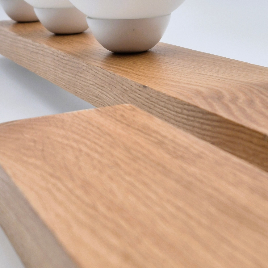 Πλαφονιέρα οροφής MATTE 2xE27/15W/230V + 3xG9/5W/230V λευκό/δρυς