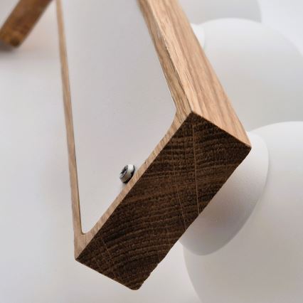 Πλαφονιέρα οροφής MATTE 2xE27/15W/230V + 3xG9/5W/230V λευκό/δρυς