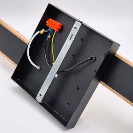 Πλαφονιέρα οροφής MATTE 4xE27/15W/230V μαύρο/δρυς