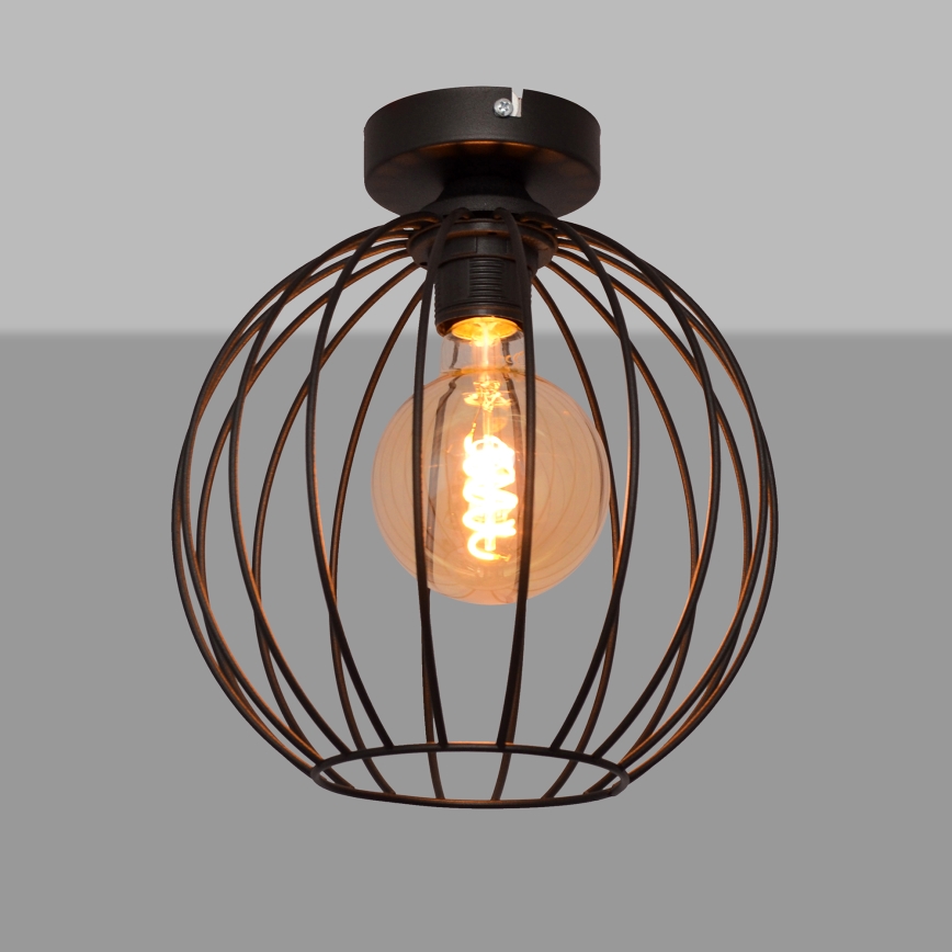 Πλαφονιέρα οροφής MERCURE 1xE27/15W/230V δ. 24 cm μαύρο