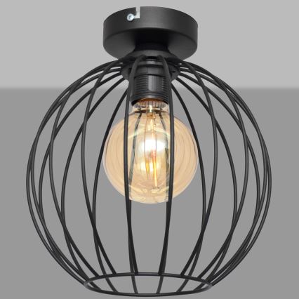 Πλαφονιέρα οροφής MERCURE 1xE27/15W/230V δ. 24 cm μαύρο