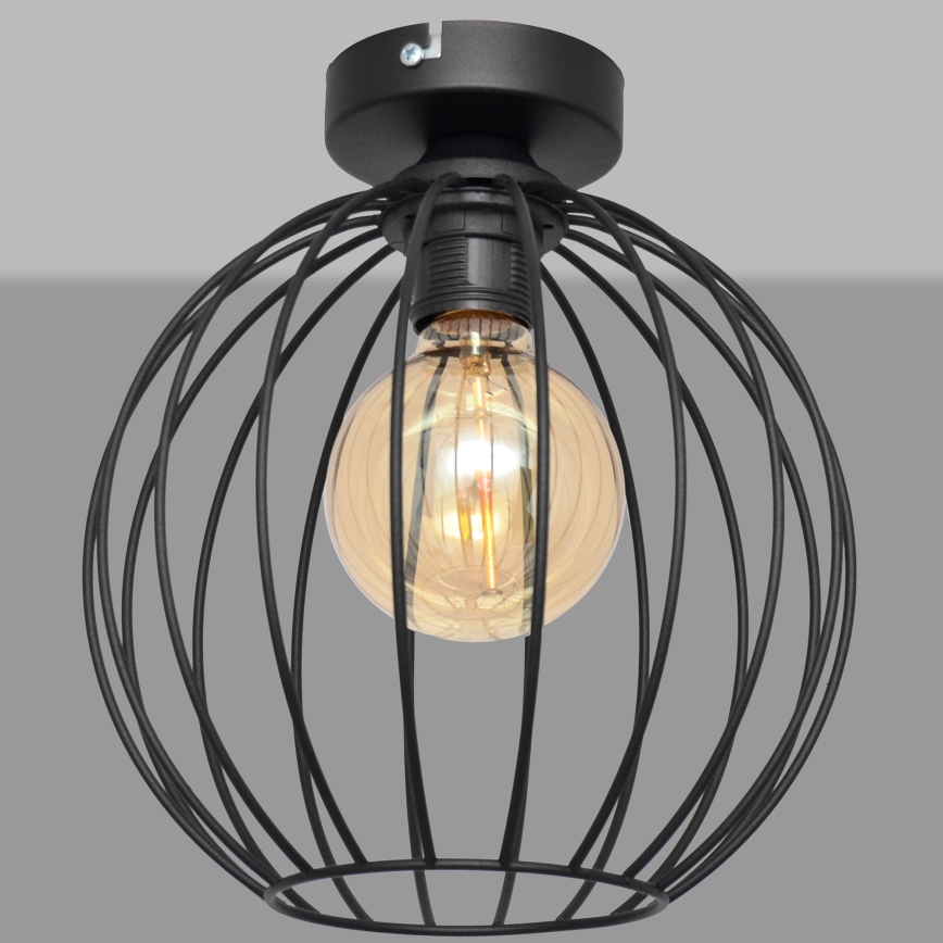 Πλαφονιέρα οροφής MERCURE 1xE27/15W/230V δ. 24 cm μαύρο