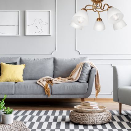 Πλαφονιέρα οροφής MIRANDA 1xE27/60W/230V gold