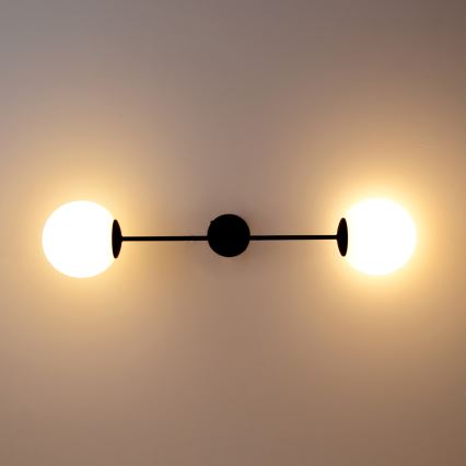 Πλαφονιέρα οροφής MOON 2xE27/15W/230V μαύρο