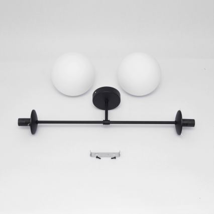 Πλαφονιέρα οροφής MOON 2xE27/15W/230V μαύρο