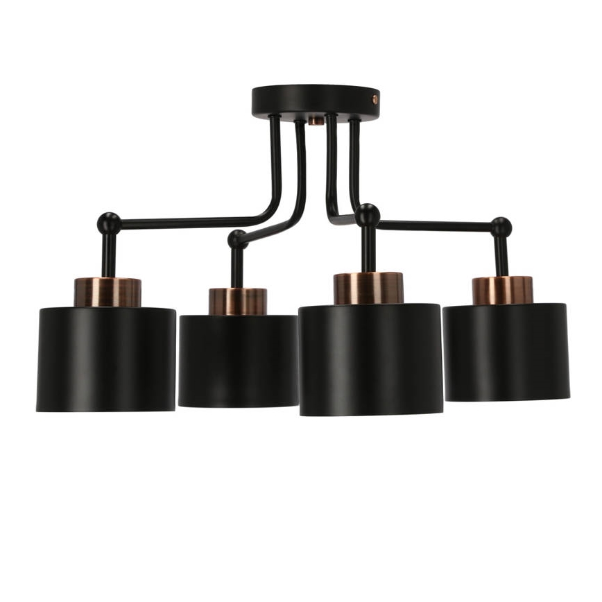 Πλαφονιέρα οροφής OLENA 4xE27/60W/230V μαύρο