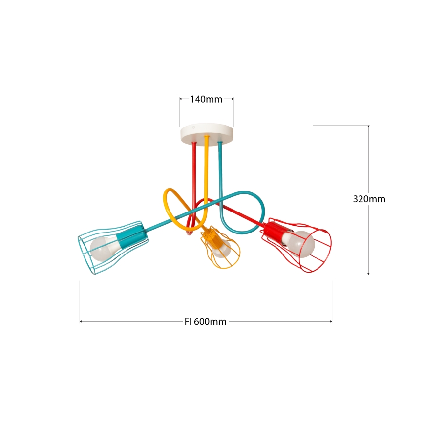 Πλαφονιέρα οροφής OXFORD 3xE27/15W/230V