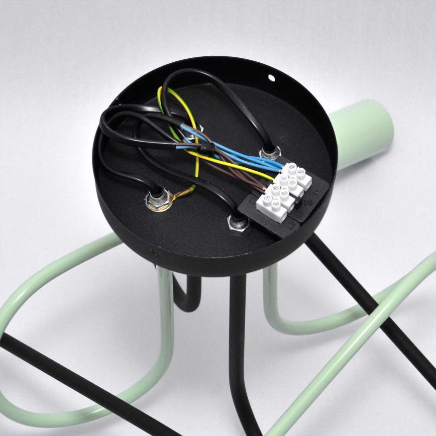 Πλαφονιέρα οροφής OXFORD 4xE27/15W/230V μαύρο/πράσινο