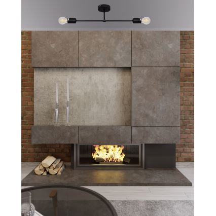 Πλαφονιέρα οροφής πολύφωτο CAMBRIDGE 2xE27/15W/230V μαύρο