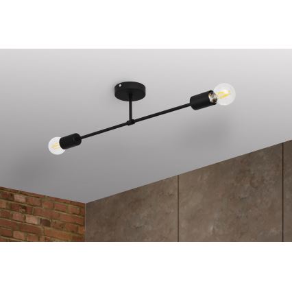 Πλαφονιέρα οροφής πολύφωτο CAMBRIDGE 2xE27/15W/230V μαύρο