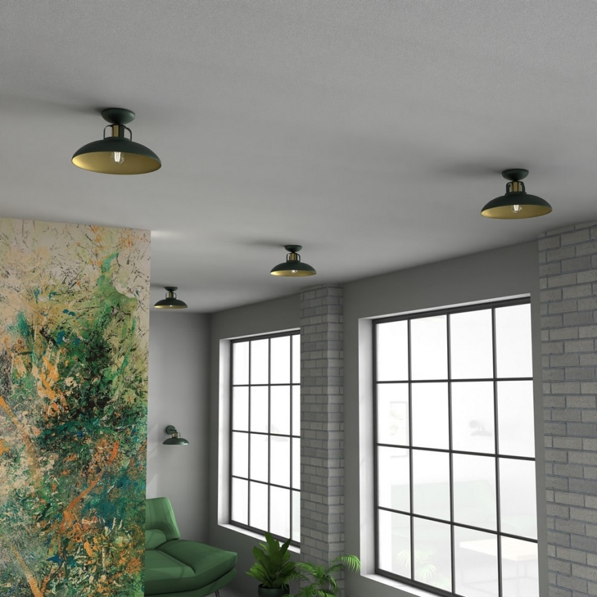 Πλαφονιέρα οροφής πολύφωτο FELIX 1xE27/60W/230V πράσινο